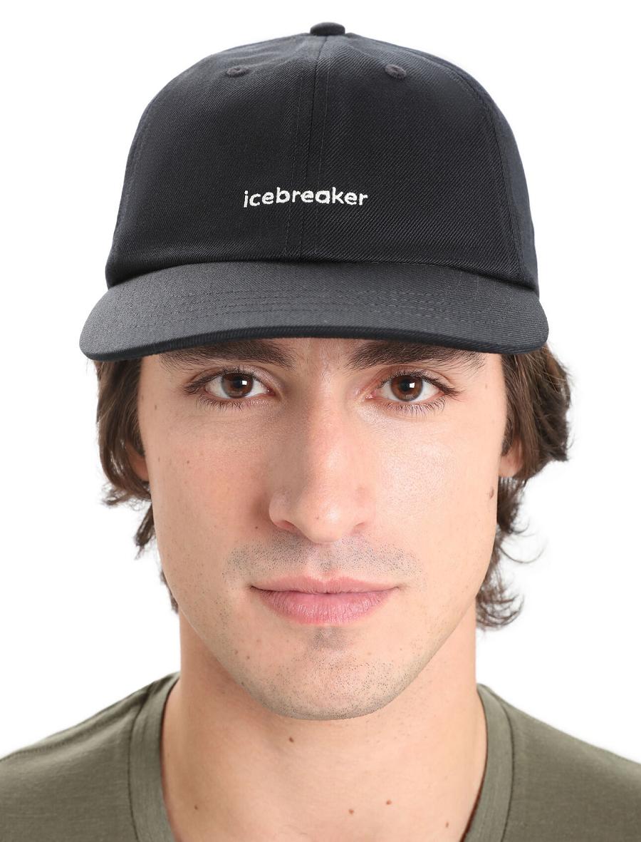 Black Icebreaker Unisex Merino 6 Panel Men's Hats | AU 1096SGLO